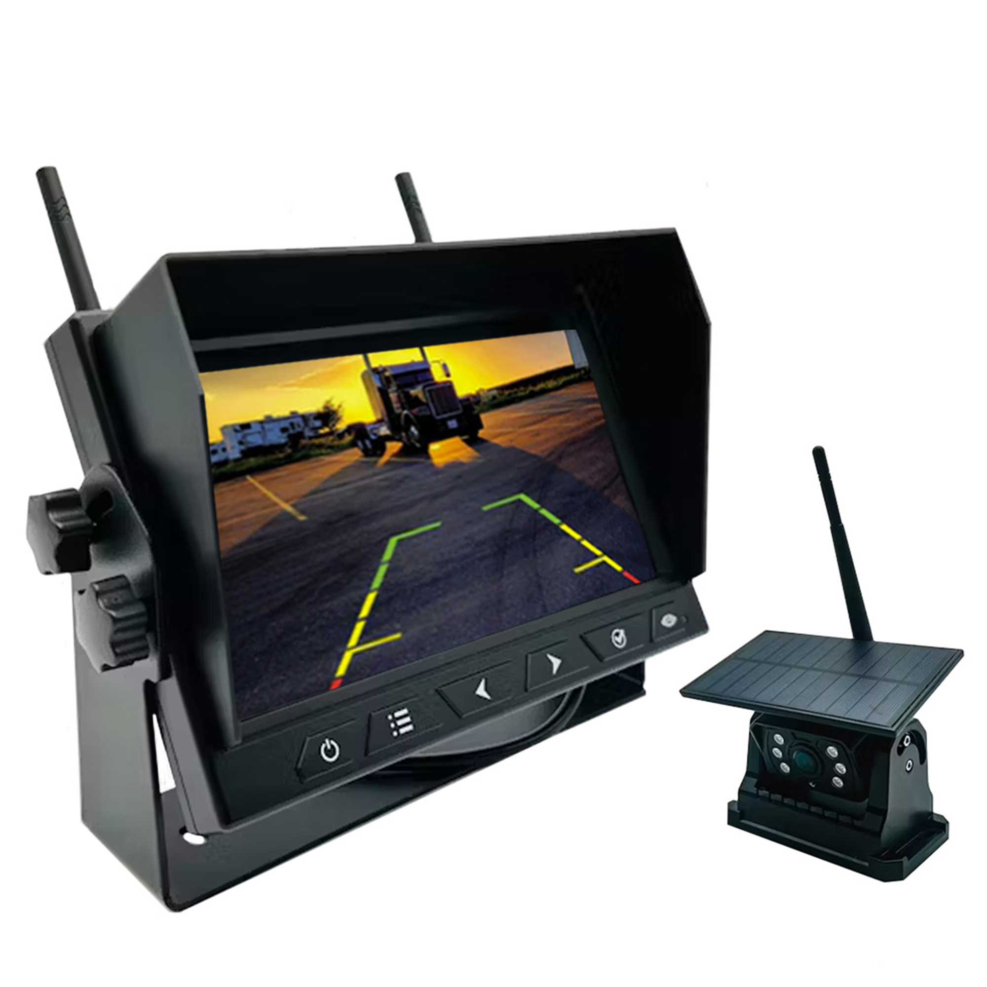 Top Dawg Electronics Falcon HelioView Solar Powered Wireless Backup Camera Kit — Built-In Battery, Model# HDE-1212